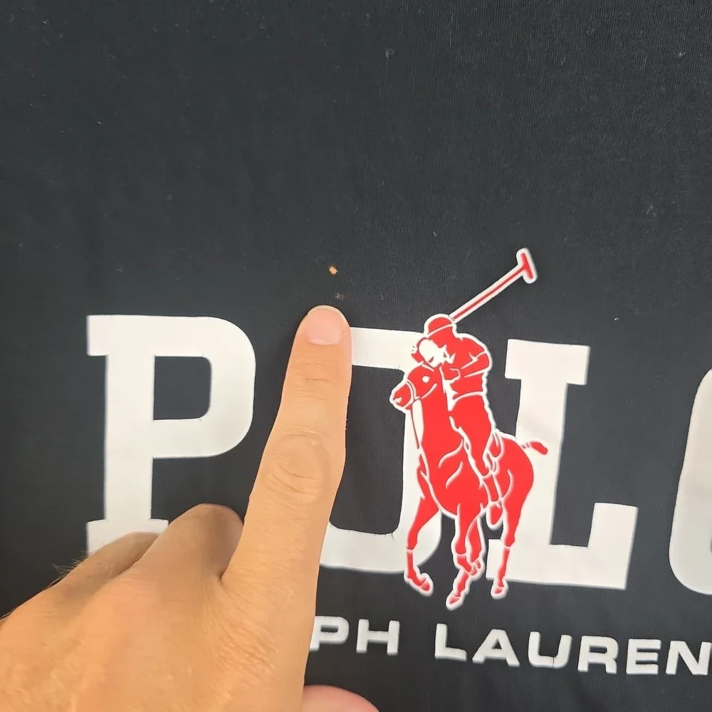 Polo Ralph Lauren T-Shirt Mens 4XB Black Spellout Logo Preppy Graphic Tee